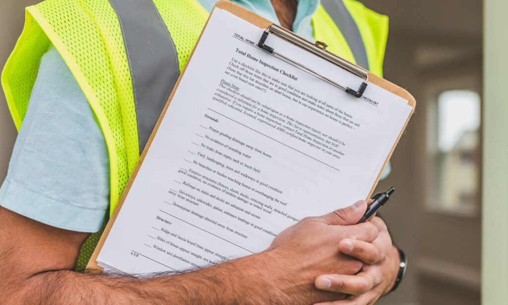 Home inspection in North Idaho with buyer reviewing inspection results